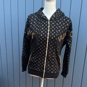 Louis Vuitton Monogram Black and Gold Bomber Jacket
